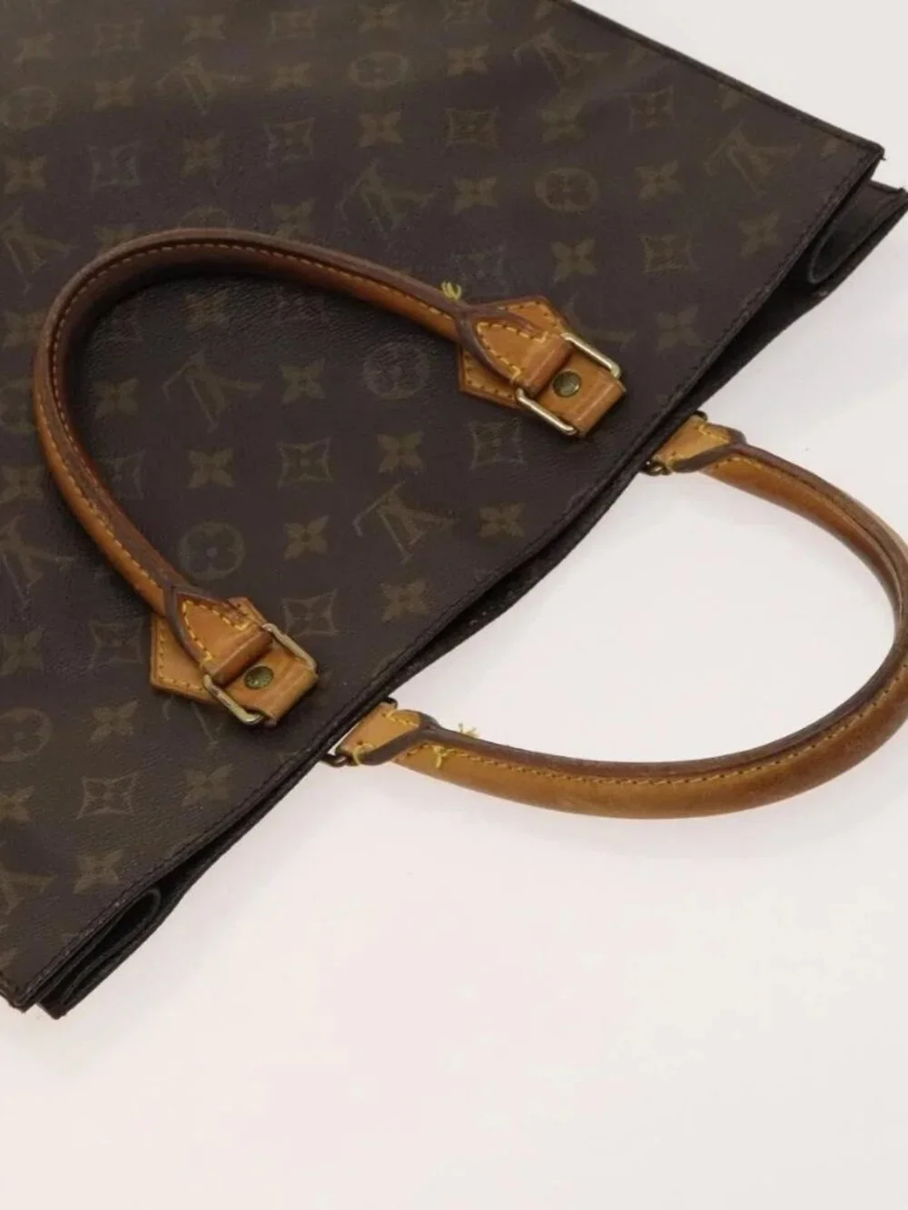 LOUIS VUITTON Monogram Sac Plat Hand Bag M51140 LV Auth 119012
